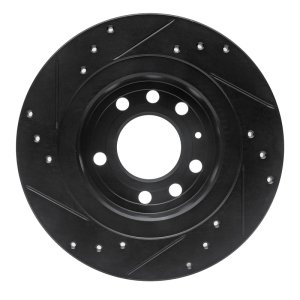 Pontiac Solstice Brake Rotor (1) - Rear Right - R1 Concepts - Drilled & Slotted - Black - `06-`10